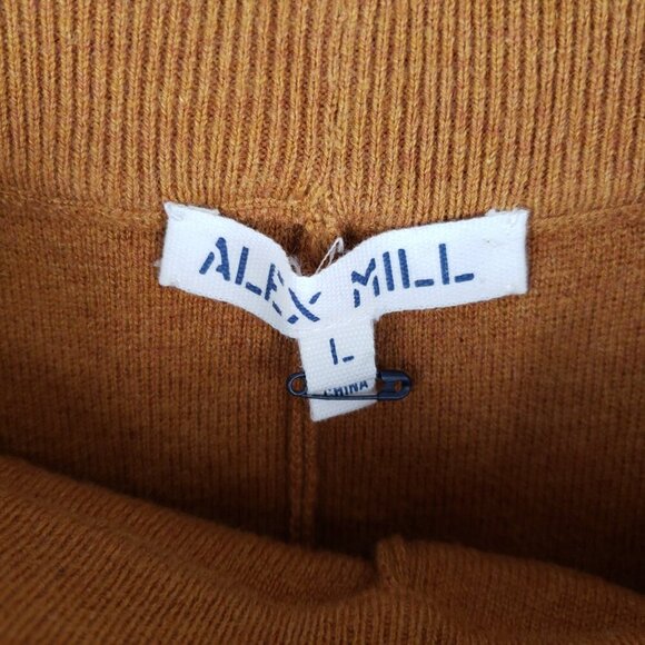 Alex Mill Chris Sweater Pants Pull On Merino Wool Blend Mustard Cropped Size L - Picture 5 of 7